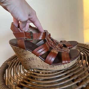 Mossimo Cognac Strappy Wedge Sandals